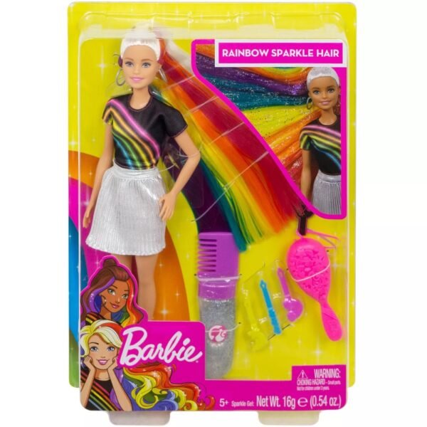 Barbie️ Rainbow Sparkle Hair Doll - Image 8