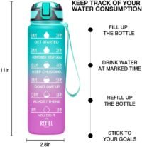 Fidus 32oz Leakproof Tritran BPA Free Water Bottle - Green/Purple Gradient - Image 6