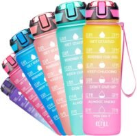 Fidus 32oz Leakproof Tritran BPA Free Water Bottle - Yellow/Pink Gradient