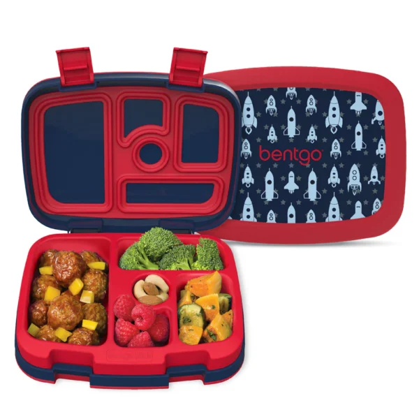 BGKDPT-RKT_0 Bentgo Kids Prints Lunch Box - Space Rockets - Image 1