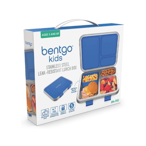Bentgo Kids Stainless Steel Leak-Resistant Lunch Box - Blue - Image 7