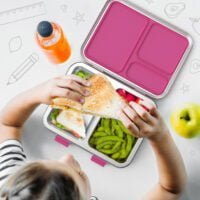 Bentgo Kids Stainless Steel Leak-Resistant Lunch Box - Fuchsia - Image 4