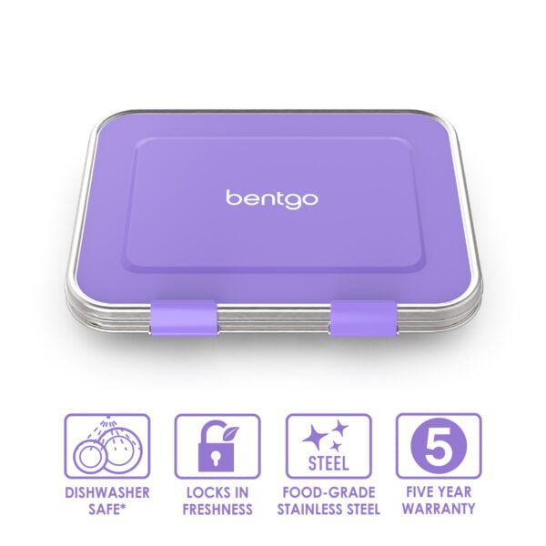 Bentgo Kids Stainless Steel Leak-Resistant Lunch Box - Purple 1 Bentgo Kids Stainless Steel Leak-Resistant Lunch Box - Purple - Image 2