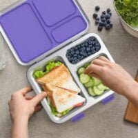 Bentgo Kids Stainless Steel Leak-Resistant Lunch Box - Purple - Image 4