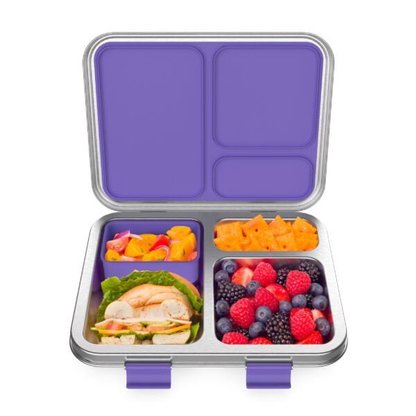 Bentgo Kids Stainless Steel Leak-Resistant Lunch Box - Purple Bentgo Kids Stainless Steel Leak-Resistant Lunch Box - Purple - Image 1