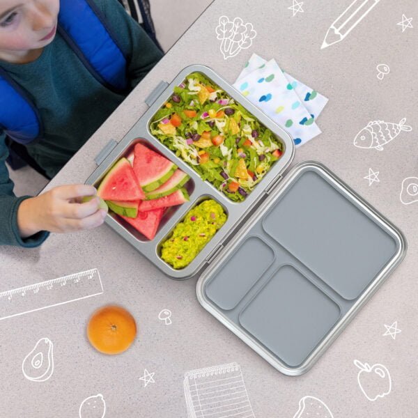 Bentgo Kids Stainless Steel Lunch Box - Silver - Image 2