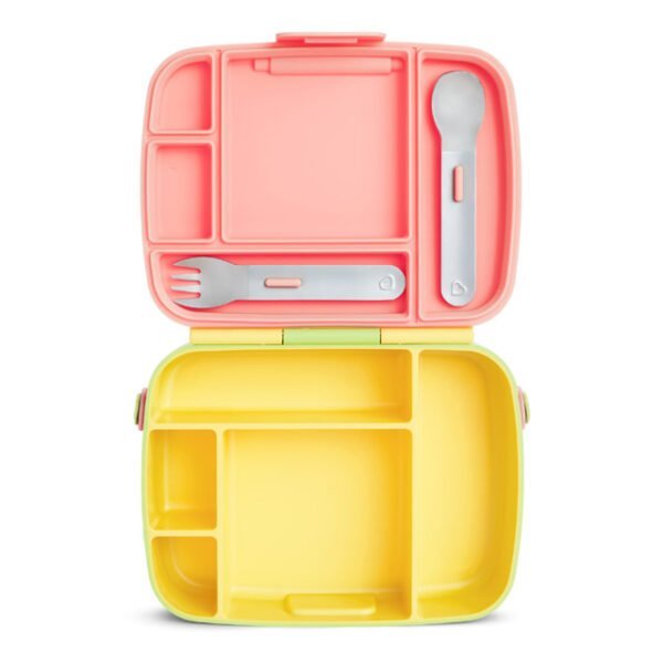 Munchkin Lunch™ Bento Box with Stainless Steel Utensils - Light Yellow - Image 6