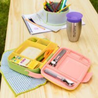 Munchkin Lunch™ Bento Box with Stainless Steel Utensils - Light Yellow - Image 4