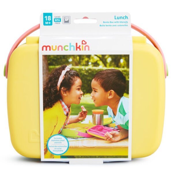 Munchkin Lunch™ Bento Box with Stainless Steel Utensils - Light Yellow - Image 8