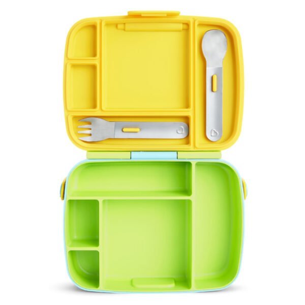 Munchkin Lunch™ Bento Box with Stainless Steel Utensils - Light Green - Image 5