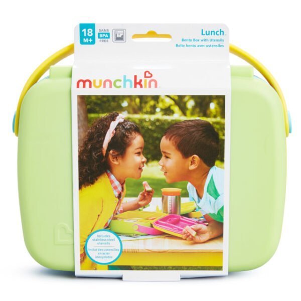 Munchkin Lunch™ Bento Box with Stainless Steel Utensils - Light Green - Image 7