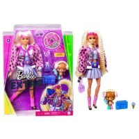 Barbie® Extra Doll #8 in Varsity Jacket with Furry Arms & Pet Teddy Bear - Image 6