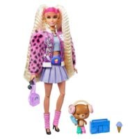 Barbie® Extra Doll #8 in Varsity Jacket with Furry Arms & Pet Teddy Bear