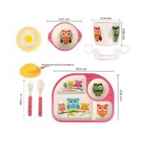 Shopwithgreen Bamboo Kids Dinnerware Set - Owl - Image 2