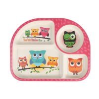 Shopwithgreen Bamboo Kids Dinnerware Set - Owl - Image 3