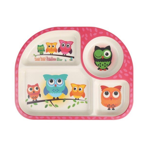 Shopwithgreen Bamboo Kids Dinnerware Set - Owl - Image 3