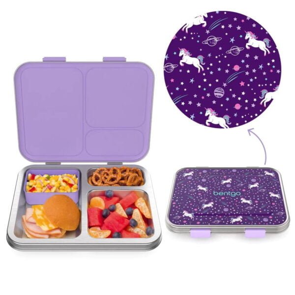 Bentgo Kids Stainless Steel Prints Lunch Box Bentgo Kids Stainless Steel Prints Lunch Box - Unicorn - Image 1