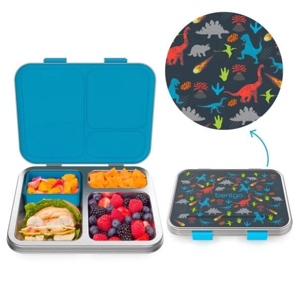 Dinosaur Bentgo Kids Stainless Steel Prints Lunch Box - Dinosaur - Image 1
