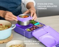 OmieBox Insulated Bento Lunch Box - Purple Plum - Image 3