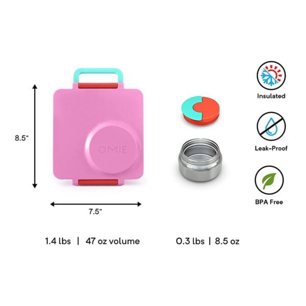 OmieBox Insulated Bento Lunch Box - Pink Berry - Image 3