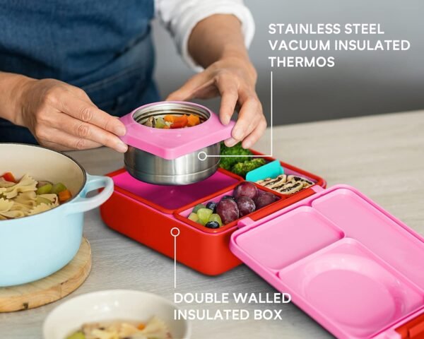 OmieBox Insulated Bento Lunch Box - Pink Berry - Image 5