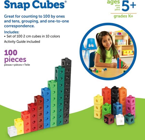 Learning Resources Snap Cubes - 100 Pieces - Image 3
