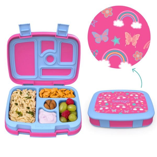 Bentgo Kids Prints Lunch Box - Rainbows and Butterflies Bentgo Kids Prints Lunch Box - Rainbows and Butterflies - Image 1