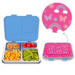Bentgo Kids Stainless Steel Prints Lunch Box - Rainbows and Butterflies