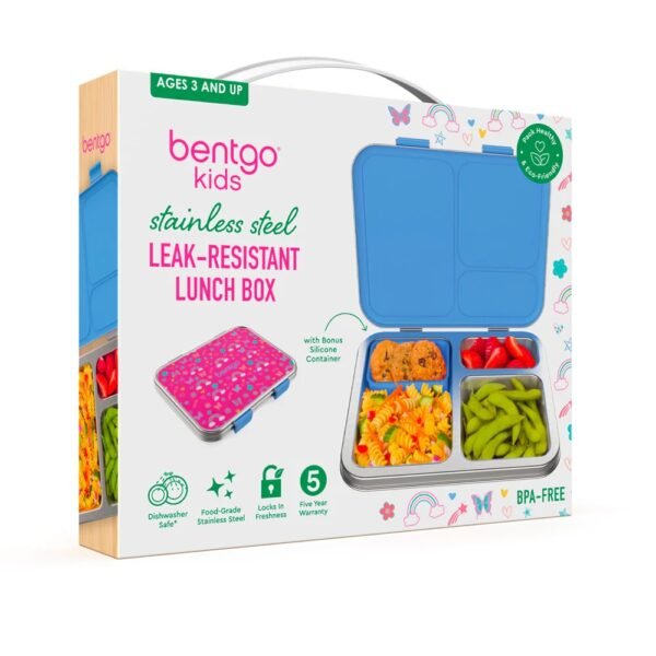 Bentgo Kids Stainless Steel Prints Lunch Box - Rainbows and Butterflies - Image 2