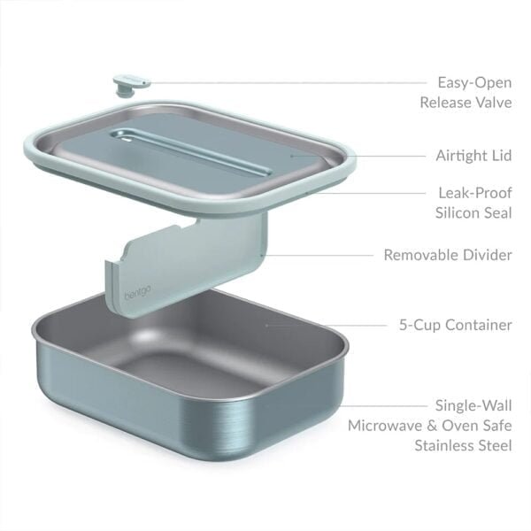 Bentgo MicroSteel Lunch Box (Aqua) - Image 2