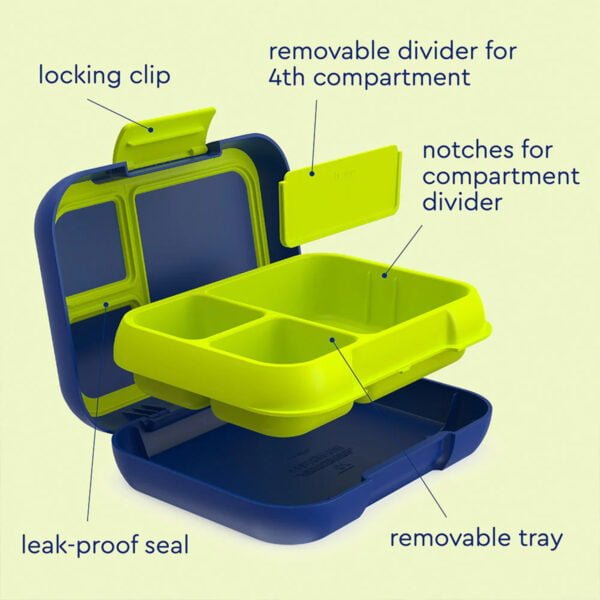 Bentgo Pop Lunch Box (Navy Blue/Chartreuse) - Image 5
