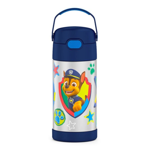 12oz FUNTAINER® WATER BOTTLE PAW PATROL CHASE Thermos FUNTAINER® Water Bottle 12OZ - Paw Patrol Chase - Image 1