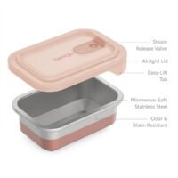 Bentgo MicroSteel Heat & Eat Container - Snack Size 2 Cups - Rose - Image 5