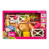 Barbie Playset with Barbie and Chelsea Blonde Dolls, 2 Horses with Bobbling Heads and 15+ - Image 3