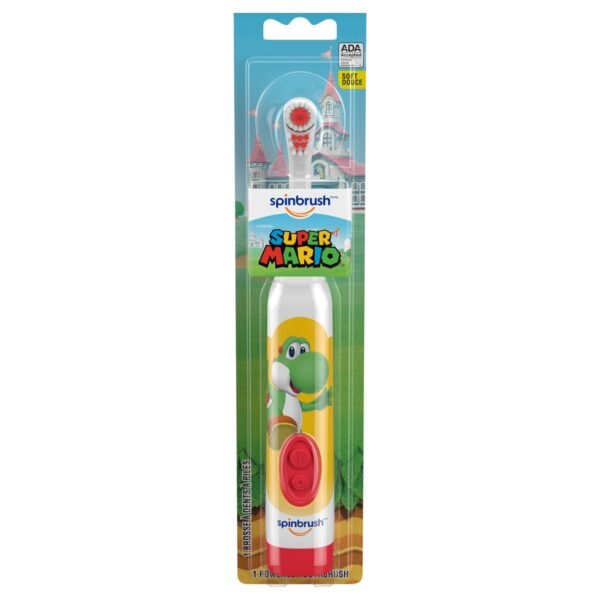Spinbrush Super Mario Kid’s Electric Battery Toothbrush - Character May Vary - Image 1