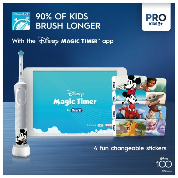 Oral-B Vitality Pro Kids Electric Toothbrush - Disney 100 Years - Image 5