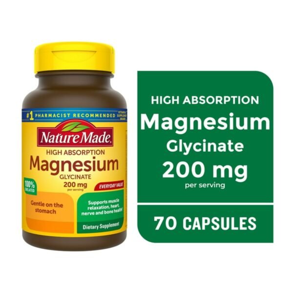 GridArt_20251118_112602245 Nature Made Magnesium Glycinate 200 mg per Serving Capsules, Dietary Supplement, 70 Count - Image 1