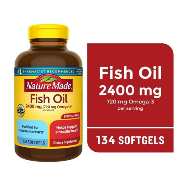 GridArt_20251118_112612860 Nature Made Fish Oil 2400mg per Serving Softgels, Omega 3 Fish Oil Supplements, 134 Count - Image 1
