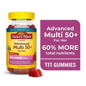 Nature Made Advanced Multivitamin Gummies 50+ for Her, Multivitamin for Women, 111 Count