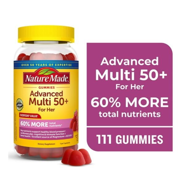 Nature Made Advanced Multivitamin Gummies 50+ for Her, Multivitamin for Women, 111 Count - Image 1