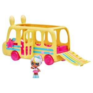 Kindi Kids Minis Collectible School Bus and Posable Bobble Head Figurine 2pc